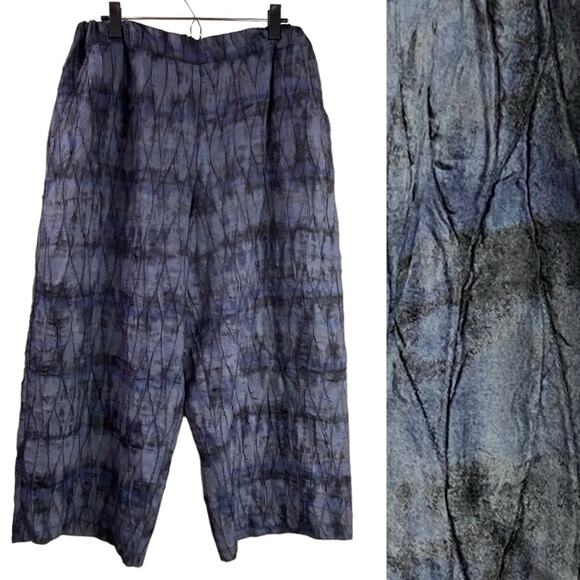 Beau Jours Pants - Beau Jours Textured Art To Wear Pants Size XL Gray Lagenlook Artsy